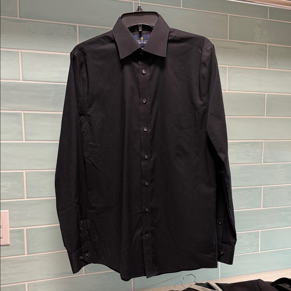 Stafford Classic Black Dress Shirt